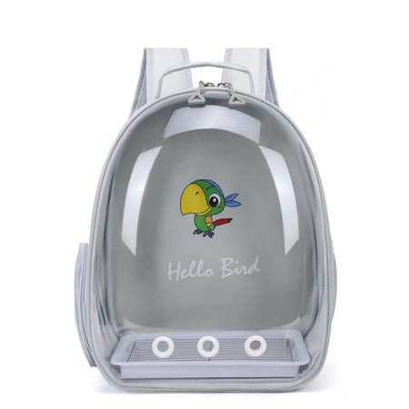 Portable Bird Carrier Bird Backpack with Perch Rope and Tray for Parrot Parakeet Macaw Cockatiel Acrylic Pet Cage Birds Bag