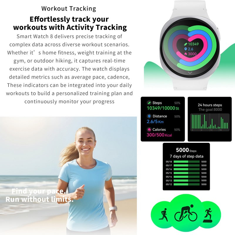 2026 Watch GPS Track Smart Watches For Men Women Sport Heart Rate Bluetooth Call NFC IP68 Waterproof Compass Smartwatch 8 Mini