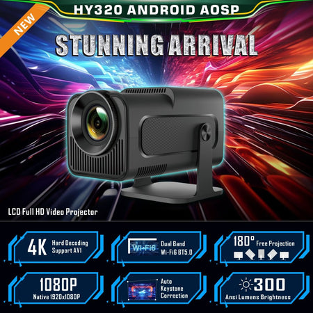 Salange HY320 MINI Android 11.0 Projector LED Beamer Home Cinema 300ANSI 720P WIFI Smart TV HD 1080P 4K Movie