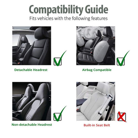 2pcs Universal PU Leather Car Full Seat Cover High Rear Bucket Seat Cover Suitable For Most Car Truck SUV Seat Accessories