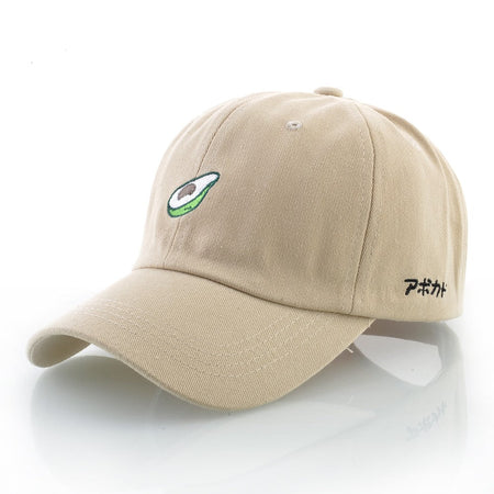 Fashion Baseball Cap With Avocado Embroidery Unisex Baseball Hats For Men Women Four Seasons Snapback Golf Dad Hats Cotton Bones