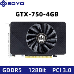 SOYO NEW Graphics Card NVIDIA GPU GTX 750Ti 4G GDDR5 128Bit 28nm PCI-E 3.0 Video Card Desktop Office Computer Component GTX750Ti