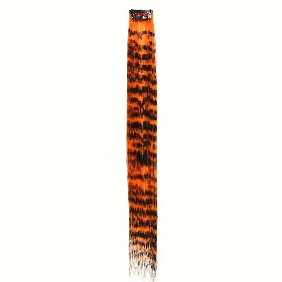 LUPU Synthetic Feather Hair Extension Colorful Fake Hair Clip In One Piece Hairpiece For Women Cosplay Party Y2K Style
