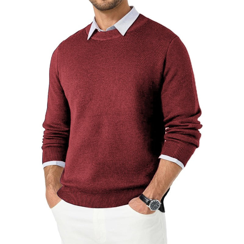 Animal Game Men's Woolen Knit Sweater Crew Neck Casual Pullover Knitwear Autumn Classic Soft Cold Blouse Winter Warm Streetwear