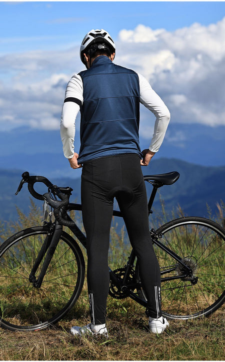 WOSAWE Cycling Jersey Set Winter Spring Vest Pants Sleeveless MTB Bicycle Clothing Warm Bike Jackets Thermal Fleece Suit
