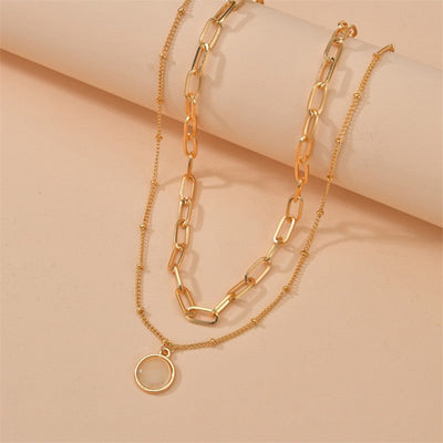 Classic Pendant Necklace for Women Micro Zircon Turkish Lucky Evil Eyes Palm Cross Pearl Multilayer Metal Chain Choker Jewelry