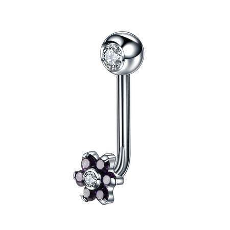 1PC Titanium Christina Vertical Hood Piercings Flower Lip Rings Opal Sexy Lip Piercings VCH Eyebrow Piercings Jewelry
