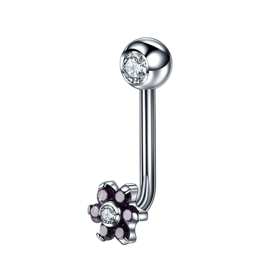 1PC Titanium Christina Vertical Hood Piercings Flower Lip Rings Opal Sexy Lip Piercings VCH Eyebrow Piercings Jewelry