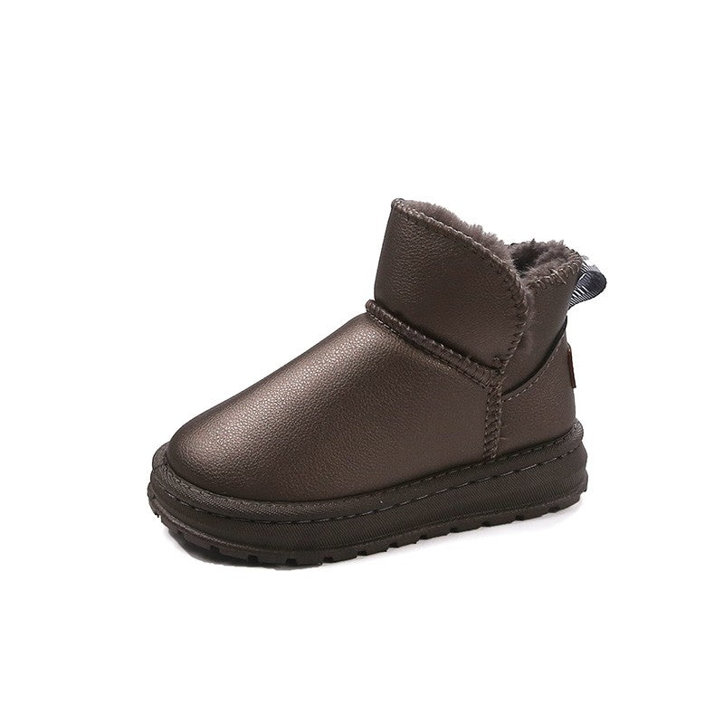 Boys Girls Winter Boots Kids Snow Boots Ankle Slip-on Fashion Classic Warm Thick Plush Cotton Children Rubber Boots 26-37 Soft