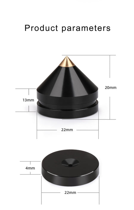 ERUMPENT 4PCS HiFi Speaker Stand Feet Foot Pad High Quality Shock-absorbing Pins Aluminium Alloy Metal Foot Pads for Sound Box