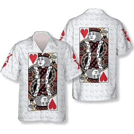 Casino Poker Dice Pattern Beach Shirt For Men Money 3D Printed Hawaiian Shirts Holiday Short Sleeve Lapel Top Loose Women Blouse