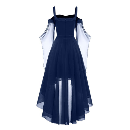 2024 New Women Fairy Skirt Plus Size Cold Shoulder Butterfly Sleeve Halloween Witch Gothic Dress Elegant Party Evening Dresses