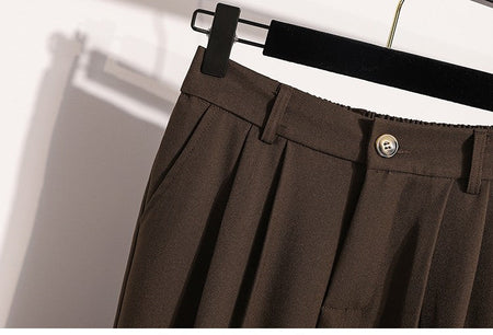 Plus Size Pants Woman 2025 Autumn Winter New Arrival High Waist Suit Pants High Quality Korean Style Straight Trousers