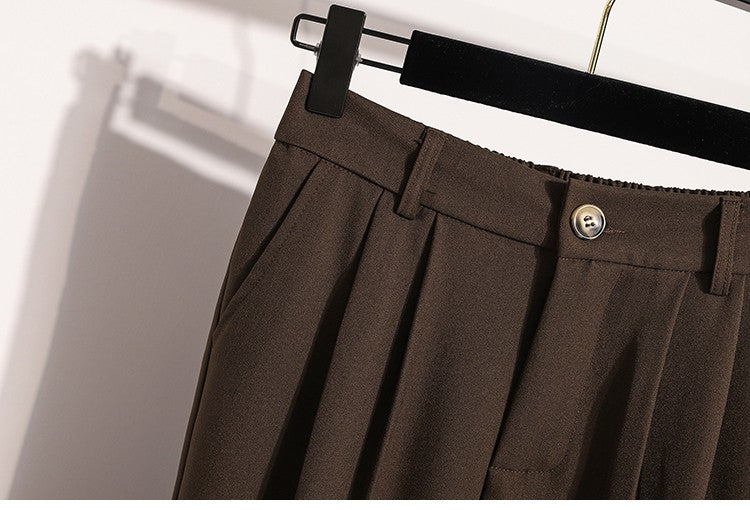 Plus Size Pants Woman 2025 Autumn Winter New Arrival High Waist Suit Pants High Quality Korean Style Straight Trousers