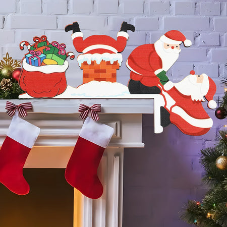 Christmas Gingerbread Man Wooden Door Frame Decoration Merry Christmas Decor for Home 2025 Navidad Xmas Ornament New Year 2026