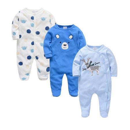 New Style Baby Girls Romper 3 Pcs/lot 0-12M Dot Design Lovely Girl Clothes Spring Autumn Long Sleeve Overalls Jumpsuit