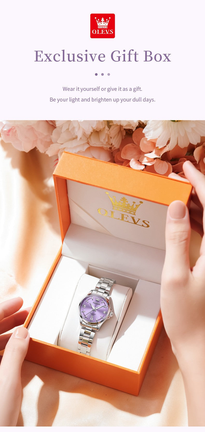 OLEVS 3668 Women Watch Luxury Original Quartz Watch Sword Needle Fashion Roman Automatic Date Calendar Window Women Watch