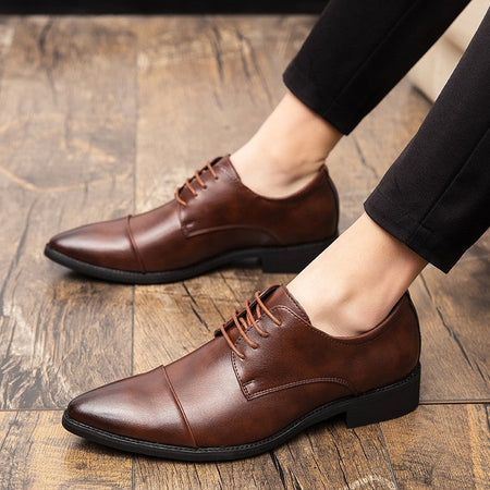 Classic Oxford Leather Shoes For Men Casual Business Wedding Shoes High Quality Men's Dress Formal Social Leather Shoes Male