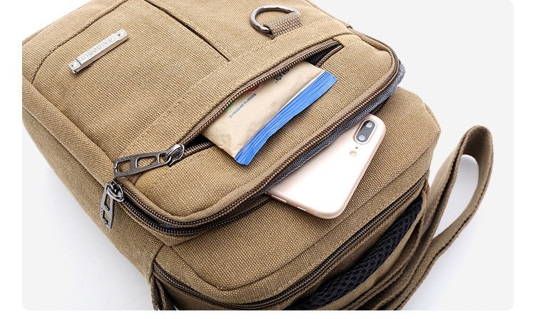 Canvas Shoulder Bag Men's New Korean Style Canvas Messenger Bag Outdoor Leisure Travel Portable Shoulder Bag Purse Handbag