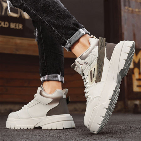Men's autumn casual high-top sneakers, men's walking sneakers, outdoor sneakers, men's sports shoes, soft-soled walking shoes