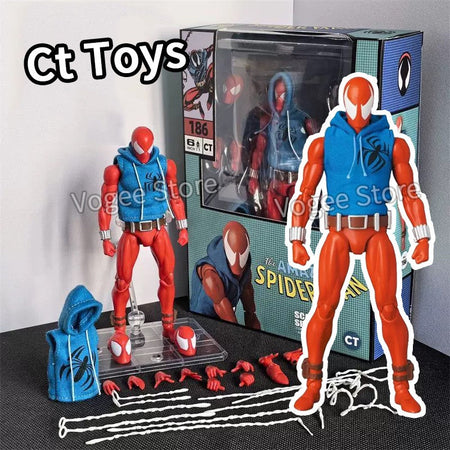 Ct Toys Spiderman Mafex 185 Classic Costume Anime Figure Ver Miles Morales 2099 Spider-man Action Figure Figurine Toys Kids Gift