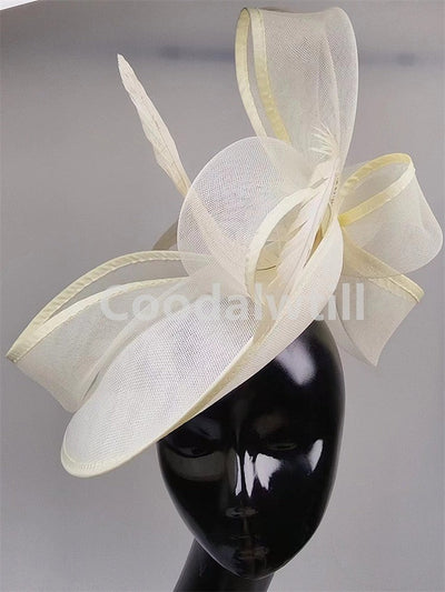 Bride Wedding Mesh Fascinators Church Hat Ladies Women Derby Big Fascinator Hats Party Event Headpiece Bride Wedding Pillbox Cap