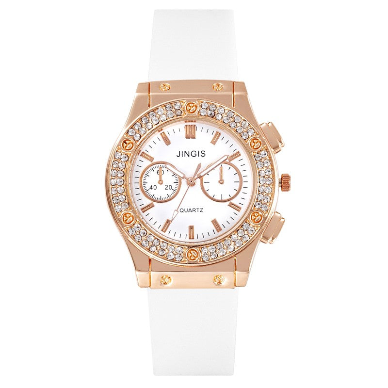 New Women Watches Fashion Silicone Quartz Watch All-Match Men's and Women's Same Diamond Watch Neutral Watch Alloy Student Watch