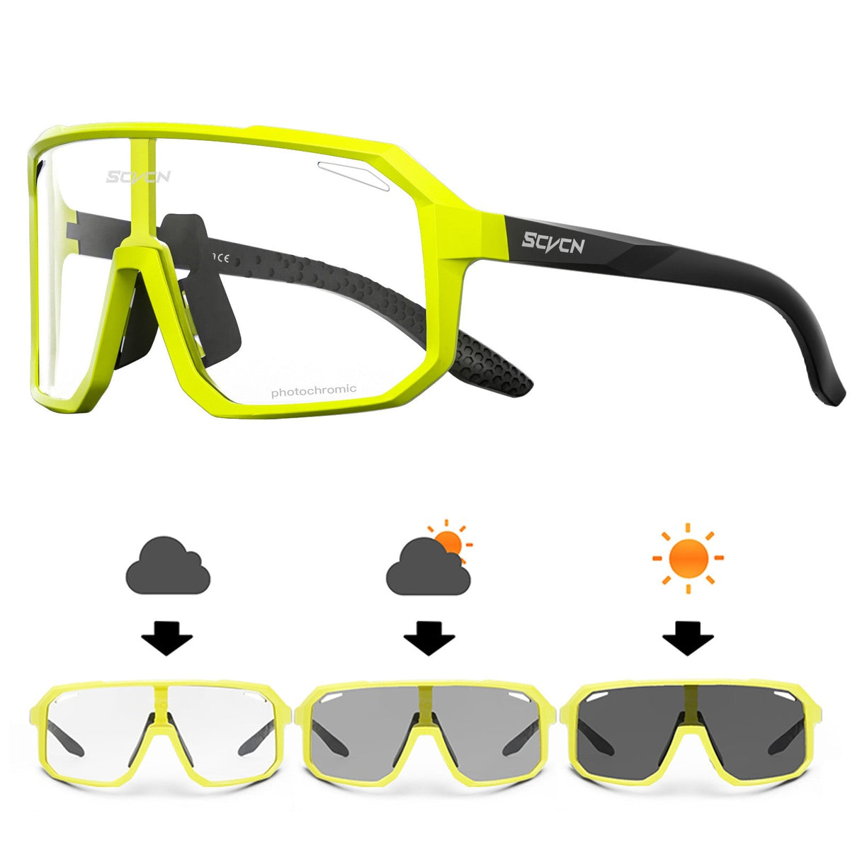 SCVCN Cycling Glasses Bike Mountain Bicycle Hiking Camping Golf UV400 Sunglasses Sport Protection Glasses for Men Women Baseball