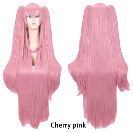 The Ending Seraphim Krul Tepes Cosplay Synthetic Hair 38-Inch Vampire Witch Halloween Theme Party Anime Wig In Cherry Pink