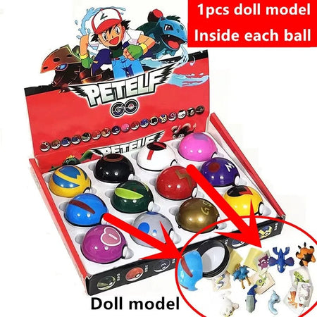 12/20/24Pcs /Set 4-5 Cm PokeBall Model Anime Figure Pocket Monster Pet Elf Dolls Toys For Children's Birthday Gift