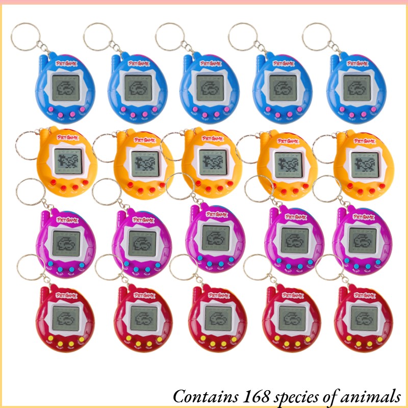 6-48PCS Virtual Pet Keychain Digital Pet Electronic Handheld Game Video Game Party Birthday Nostalgic 90s