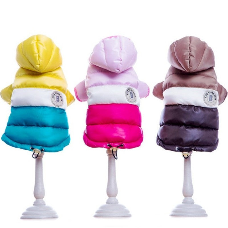Winter Padded Dog Down Jacket Warm Soft Dog Clothes Fashion Puppy Jacket Cute Solid Cat Coat Pet Outfits French Bulldog Clothes