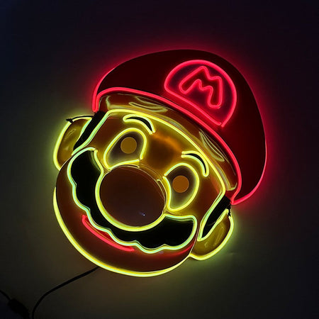 Funny Glowing Masquerade Disguise Mask Props Adult Kids Game Theme Cosplay Luminous Mask Carnival Neon Light Up Supplies