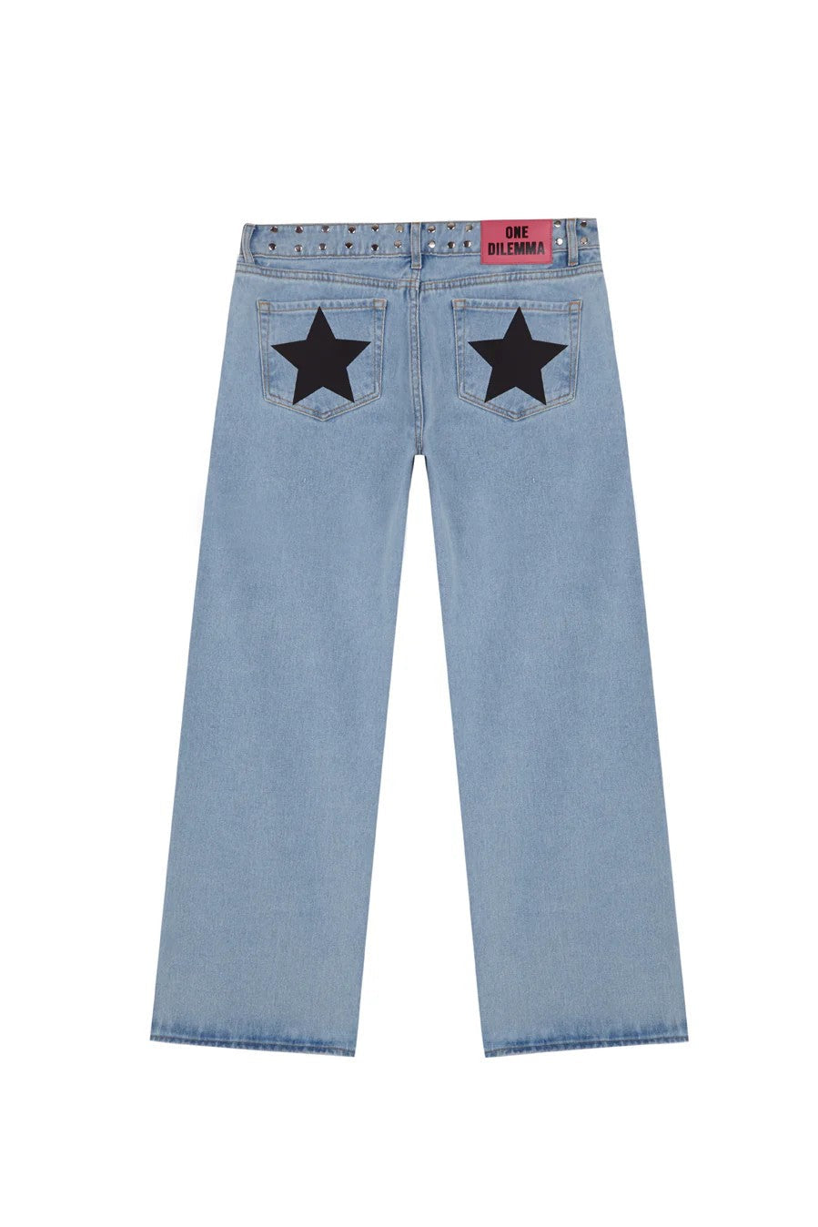 Y2K Women's Straight Leg Jeans Personalized Lucky Star Texture Retro Baggy Jeans Stylish High Street Willow Nail Low Waist Jeans