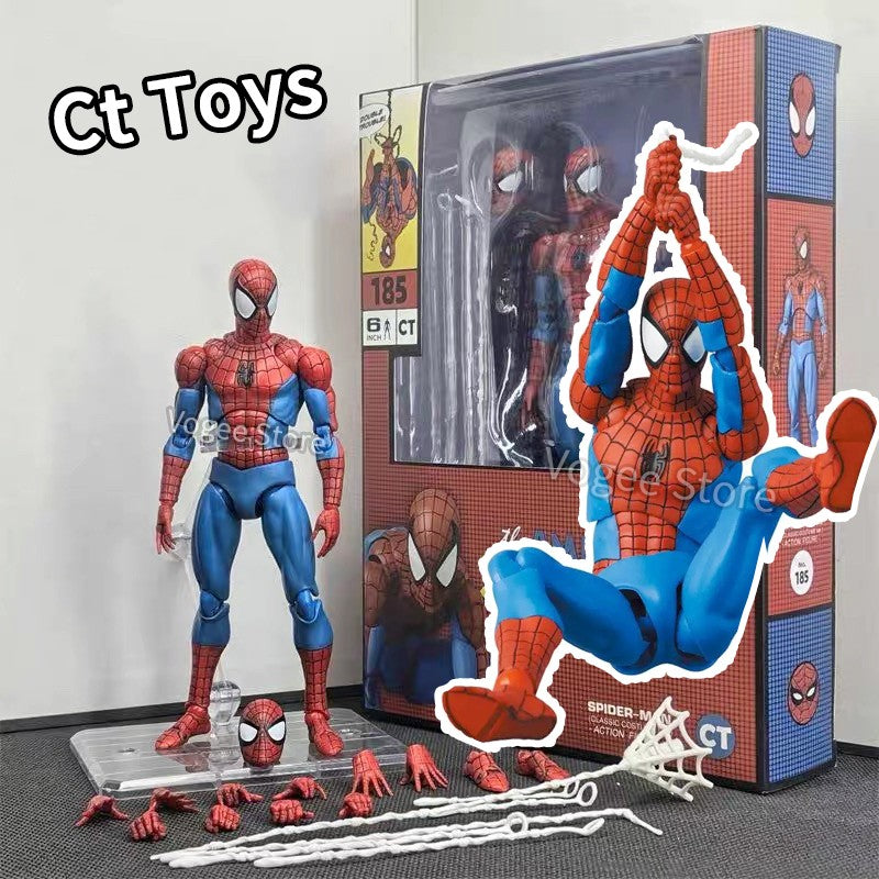 Ct Toys Spiderman Mafex 185 Classic Costume Anime Figure Ver Miles Morales 2099 Spider-man Action Figure Figurine Toys Kids Gift