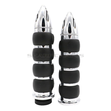 1" 25mm & 7/8'' 22mm Billet Rubber Flame Spike Hand Grips For Harley Honda Kawasaki Suzuki Yamaha  Bikes Cruiser Chopper Custom