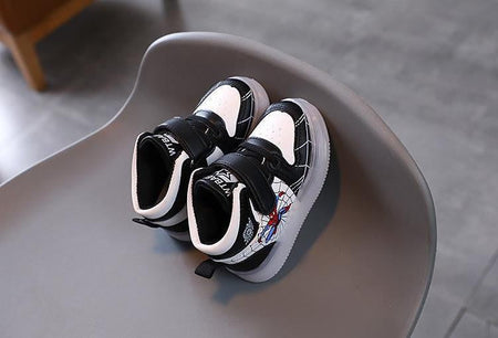 Disney Children's Sneakers Boys Girls Spiderman Led Light Sport Shoes Student Shoes Hook Anti-slip Kids Outdoor Basket Shoes