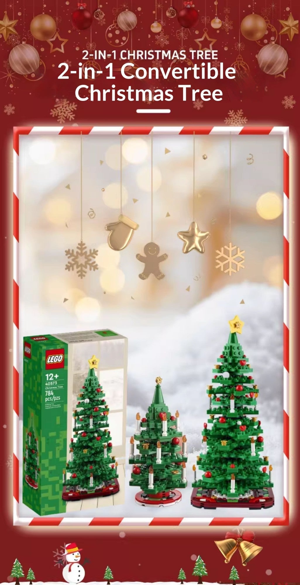 Lego 40573 Christmas tree 40611 the Year of the Loong Children's puzzle puzzle building block toys Christmas gift