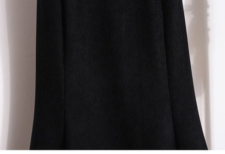 Plus Size Skirt Women 2024 Winter High Waist Elastic Velvet A Line Mermaid Skirt Korean Style Elegant Brown Or Black Long Skirts