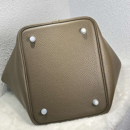 Mendy 22 CM Large size Top Quality Bucket Bags Women's Bag Lady Luxury Designer High End Bag TC Cowhide Golden Sliver