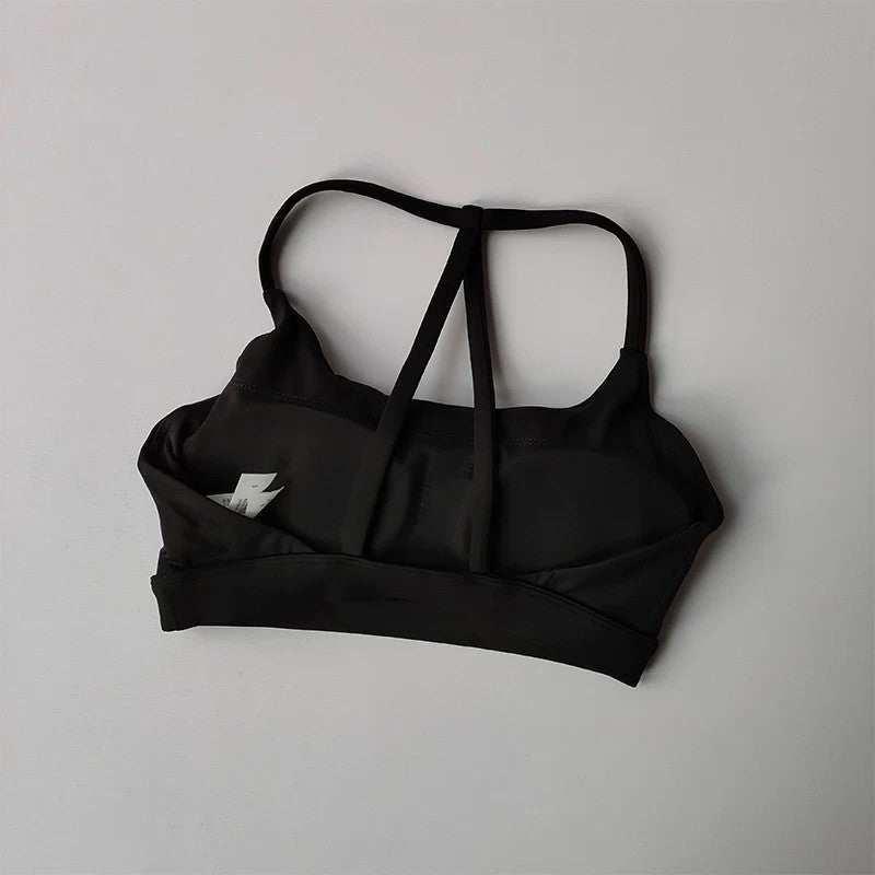Beautiful Back Sports Underwear Women's Thin Shoulder Strap Hanging Neck Strap Naked Feel bra Yoga Bra Fitness Training Tank Top