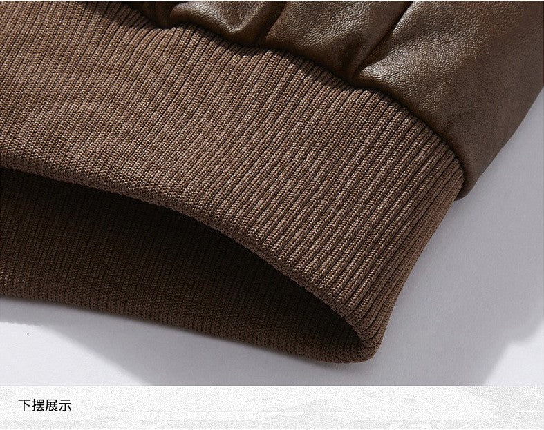 Fleece Fur Collar Windbreaker Coat Male Pu Jacket Men Thick Warm Cashmere Military Bomber Tactical Leather Jackets Mens Outwear