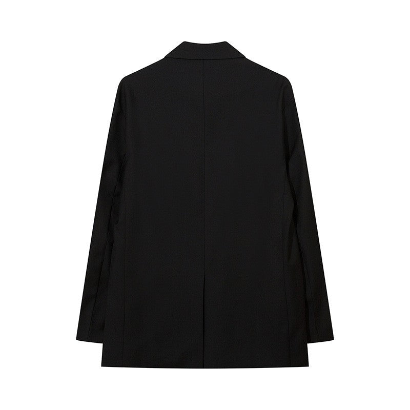 Autumn Winter Mens Fashion Metal Trim Suit Jacket Trendy Brand Solid Color Handsome Hong Kong Style Business Blazer Coat