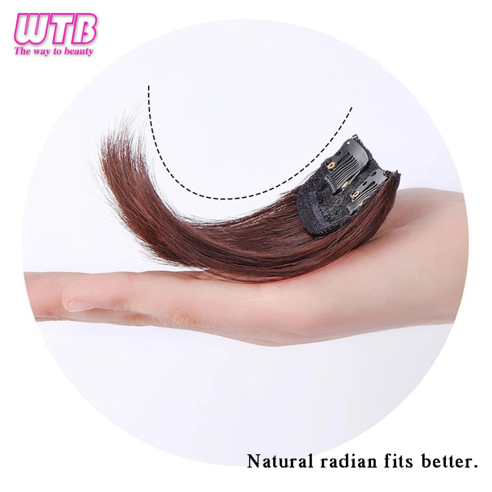 Synthetic Invisable Seamless Hair Pads Clip In One Piece 2Clips Increase hair volume Hair Extensions Top Side Cover Hairpiece