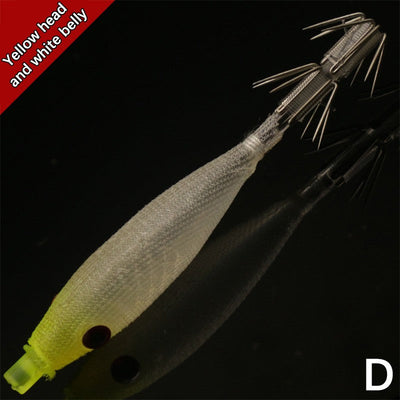 8cm 4g Squid Jig Lure, Soft Plastic Artificial Bait with Hook for Saltwater Fishing