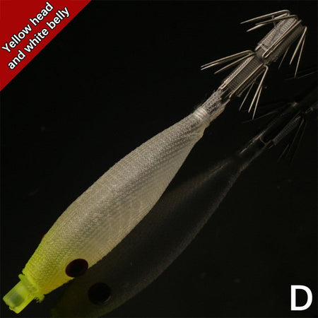 8cm 4g Squid Jig Lure, Soft Plastic Artificial Bait with Hook for Saltwater Fishing