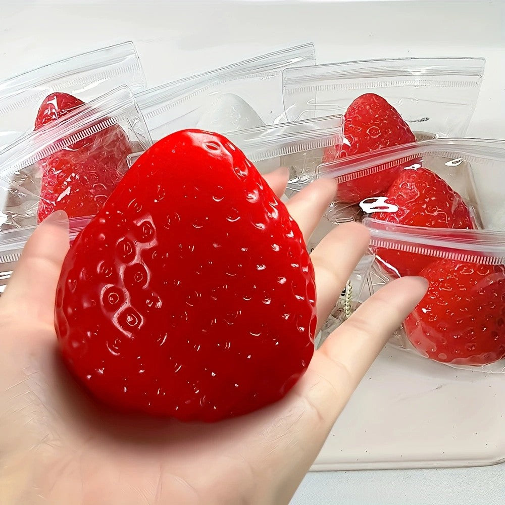 1Pc Squishy Big Strawberry Squeeze Toy Kids Soft Pinch Fruit Pop Fidget Toys Party Entertainment Games Halloween Christmas Gift