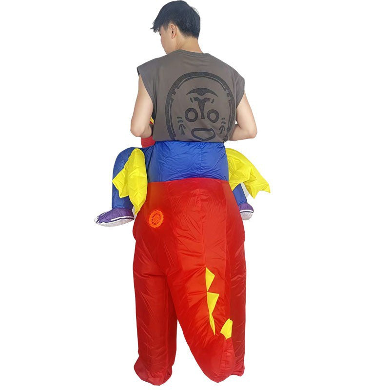 Halloween Riding Red Dragon Cartoon Doll Costume Tyrannosaurus Rex Inflatable Suit Festival Party Stage Performance