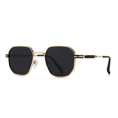 New European and American Style Men's Aviator Glasses, Retro Metal Square Frame Sunglasses, Cross-Border Ready Stock 1435