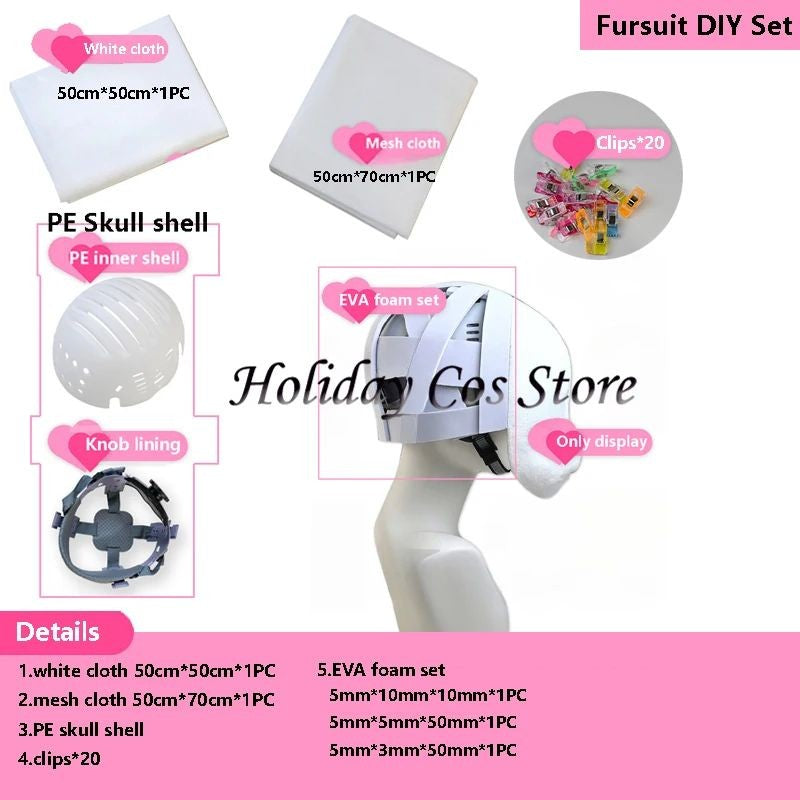 Fursuit Kigurumi Head Base DIY Foam Animal Skull Furry Cosplay Headwear Costume Halloween Carnival Accessories